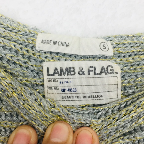 LAMB&FLAG Off The Shoulder Knit Metallic Sweater - Picture 5 of 8